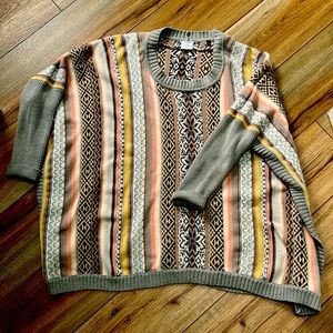 CAbi multi colored poncho sweater